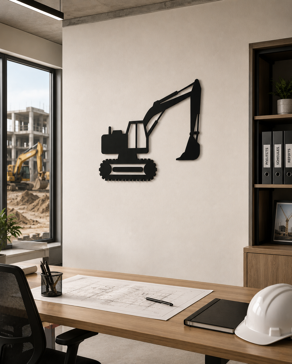 The Earthmover Silhouette Metal Art