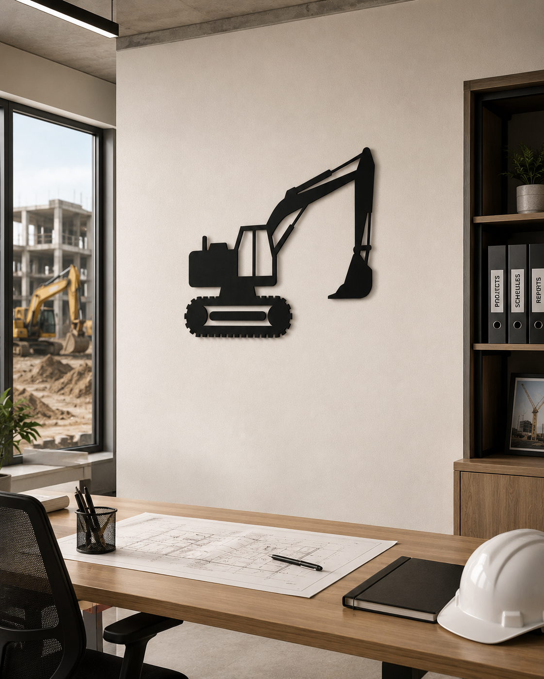 The Earthmover Silhouette Metal Art