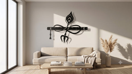 Krishna and Shiva Metal Art — Galvanised Steel Wall Décor — laser-cut powder-coated steel wall art