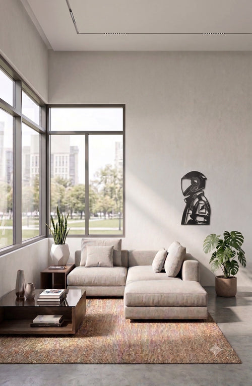 Iron Wing Rider Metal Wall Art — laser-cut powder-coated steel wall art